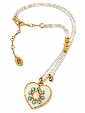 Vintage Juicy Couture Turquoise Heart Pendant Necklace